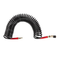 Шланг BLACK M-Flex STORM, 10 м, 6,5*10 мм, спиральный полиуретановый с поворотным шарниром, латунными быстроразъемными соединениями INTERTOOL PT-1793