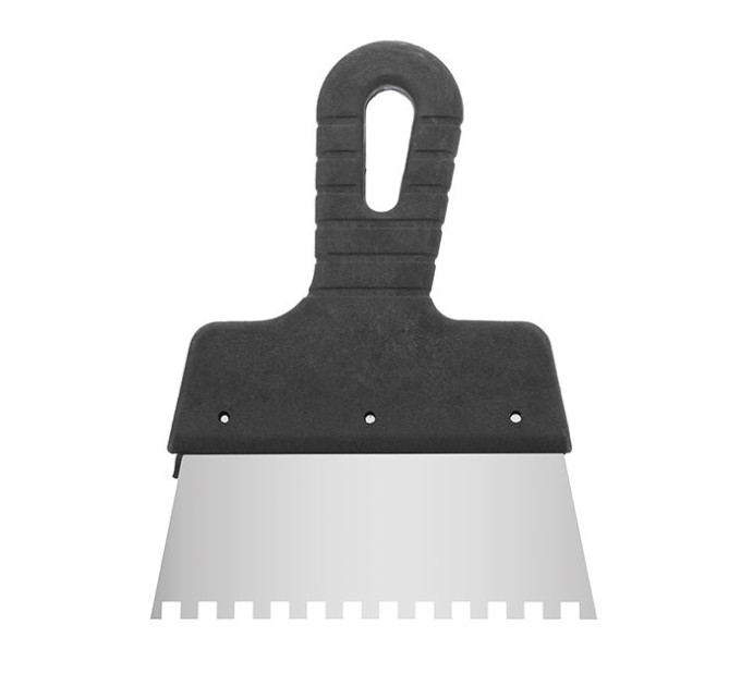 Шпатель из нержавеющей стали 150 мм, зубцы 6*6 мм INTERTOOL KT-2156