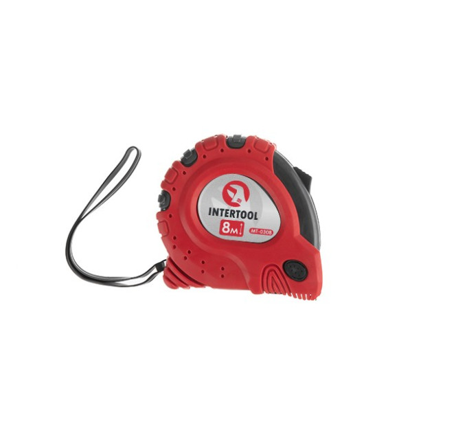Рулетка с фиксатором 8 м "Супер Магнит", blister INTERTOOL MT-0308