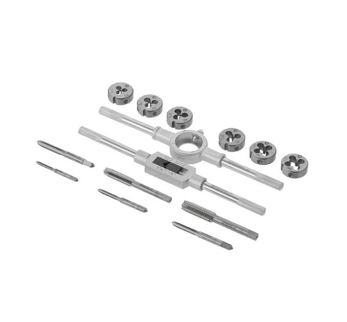 набор плашек M3-M10, метчиков M3-M10, 14 ед. INTERTOOL SD-8024
