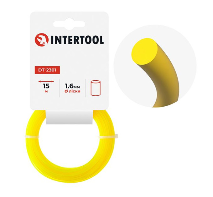 Леска для триммера "круг", 1,6 мм*15м INTERTOOL DT-2301