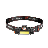 Фонарь налобный аккумуляторный XPE+COB, магнит INTERTOOL LB-0309