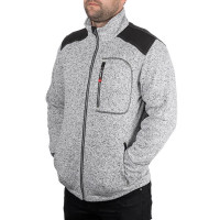 Куртка вязаная SOFTSHELL, серого цвета с черными вставками, ткань 100% полиэстер 270G, с карманом на груди и двумя боковыми, XXL INTERTOOL SP-3115