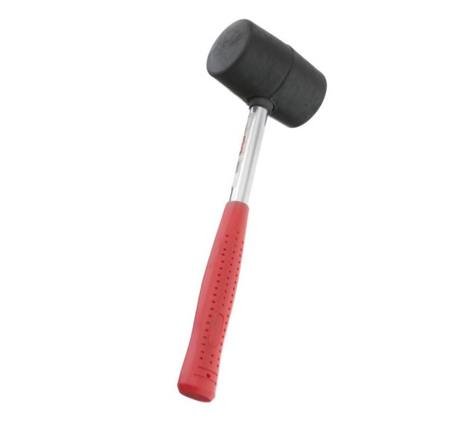 Киянка гумова 340 г, чорна гума, металева ручка INTERTOOL HT-0229