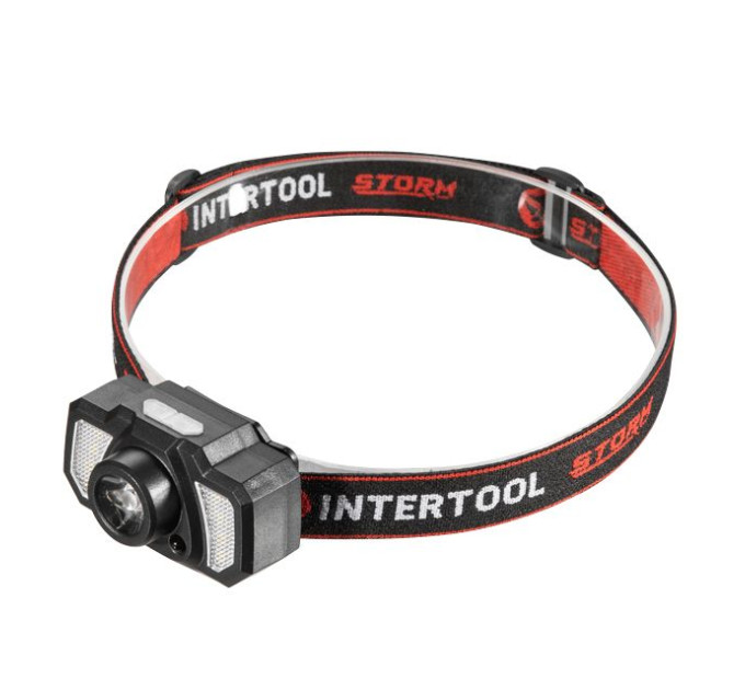 Фонарь налобный аккумуляторный, 7 режимов работы, сенсор, STORM INTERTOOL LB-0311
