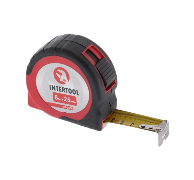 Рулетка з фіксатором 8 м INTERTOOL MT-0408