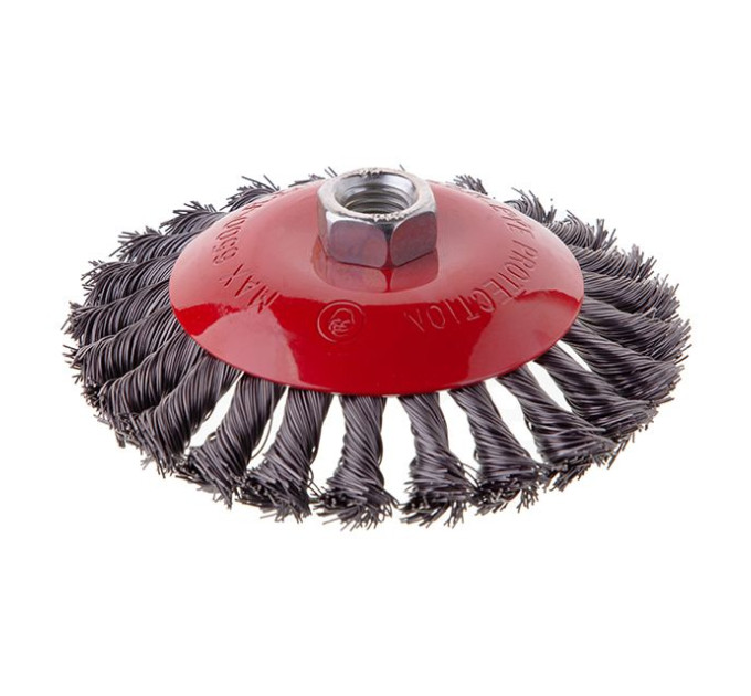 Щетка конусная 125 мм, для КШМ, М14 (пучки крученой проволоки) INTERTOOL BT-4125