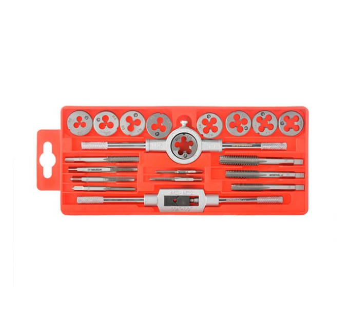 набор плашек M3-M12, метчиков M3-M12, 20 ед. INTERTOOL SD-8020