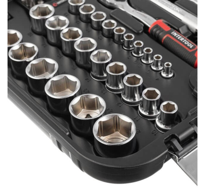 Набор инструментов 73 ед., STORM, 1/2", 1/4", Cr-V INTERTOOL ET-8073