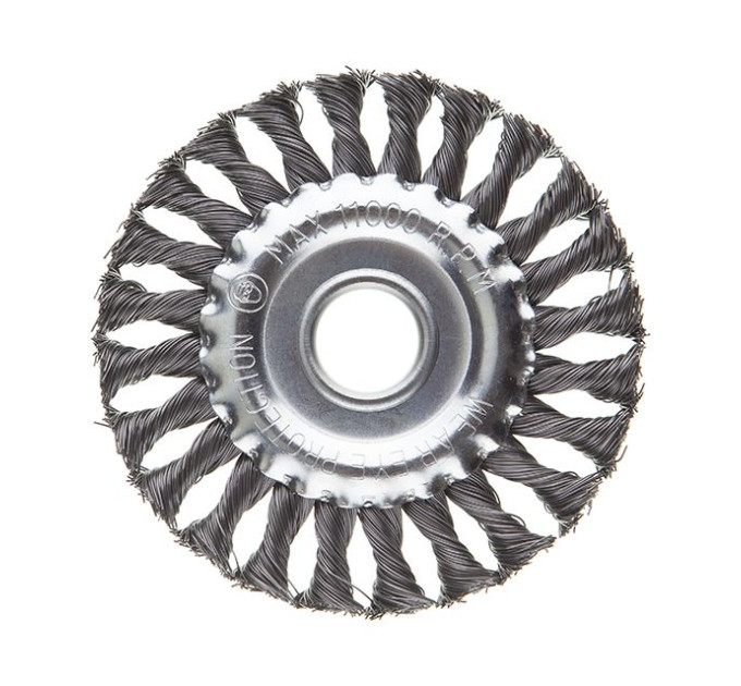 Щетка кольцевая 125*22.2 мм (пучки витой проволоки) INTERTOOL BT-7125