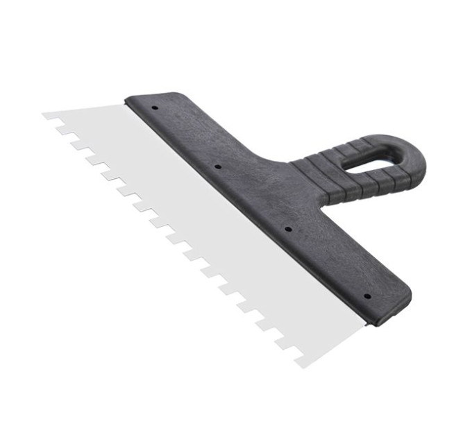 Шпатель из нержавеющей стали 250 мм, зубцы 8*8 мм INTERTOOL KT-2258
