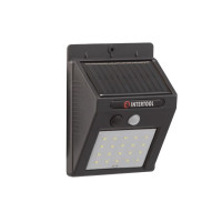 Светильник аккумуляторный настенный 20 SMD LED, уличный, солнечная панель, датчик движения INTERTOOL LB-0112