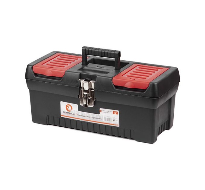 Ящик для інструментів з металевими замками 16" 396*216*164 мм INTERTOOL BX-1016