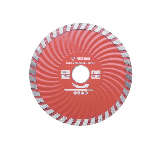 Диск отрезной TURBO 125 мм, алмазный 22-24% INTERTOOL CT-2007