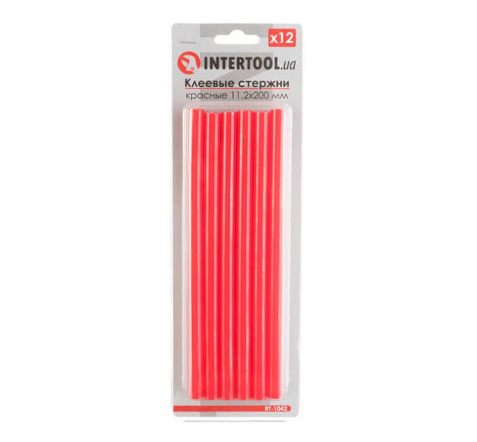 комплект стержней клеевых красных 11,2*200 мм, 12 ед. INTERTOOL RT-1042