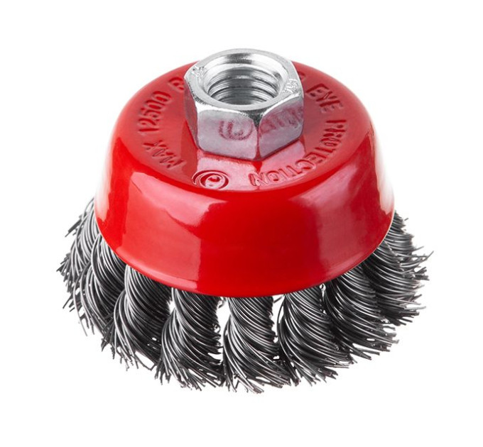 Щітка чашкова 65 мм, для КШМ, М14 (пучки крученого дроту) INTERTOOL BT-2065