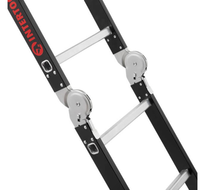 Лестница многофункциональная трансформер 4х3 ступеньки, стальной профиль, 3380 мм, 150 кг. INTERTOOL LT-0023