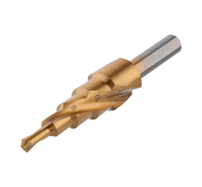 Свердло ступінчасте по металу спіральне 4-12 мм INTERTOOL SD-5833