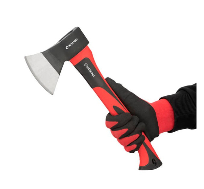 Сокира 600 г, ручка з фібергласу INTERTOOL HT-0261