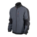 Куртка SOFTSHELL, темная серо-черная, трехслойная, ткань стрейч 300GSM 100D, с водо- и ветрозащитой, XXXL INTERTOOL SP-3136