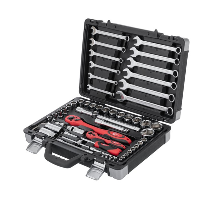 Профессиональный набор инструментов 1/4", 1/2", 61 ед., Cr-V INTERTOOL ET-6061