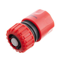Коннектор 3/4" с аквастопом для шланга 3/4" INTERTOOL GE-1021