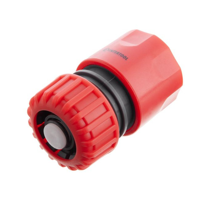 Коннектор 3/4" с аквастопом для шланга 3/4" INTERTOOL GE-1021