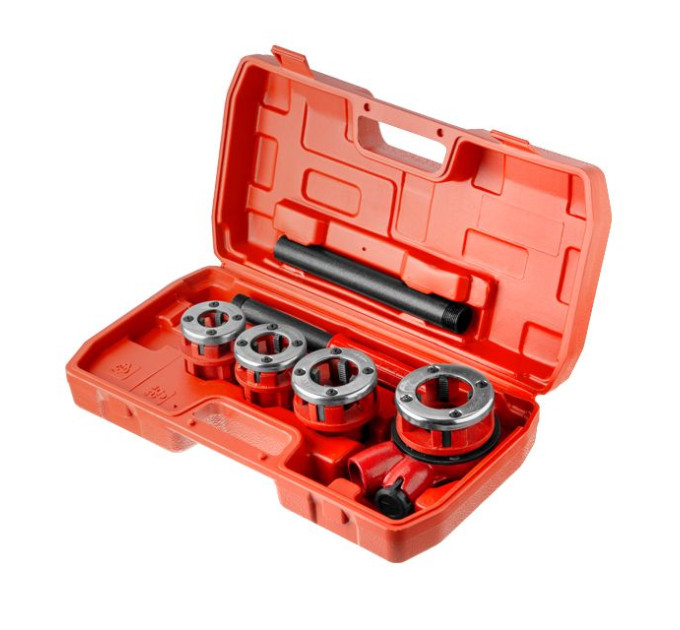 Набор плашек для нарезки резьбы 1/2"; 3/4"; 1"; 1 1/4", 4 ед. INTERTOOL SD-8004