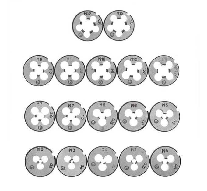набор плашек M3-M12, метчиков M3-M12, 40 ед. INTERTOOL SD-8040