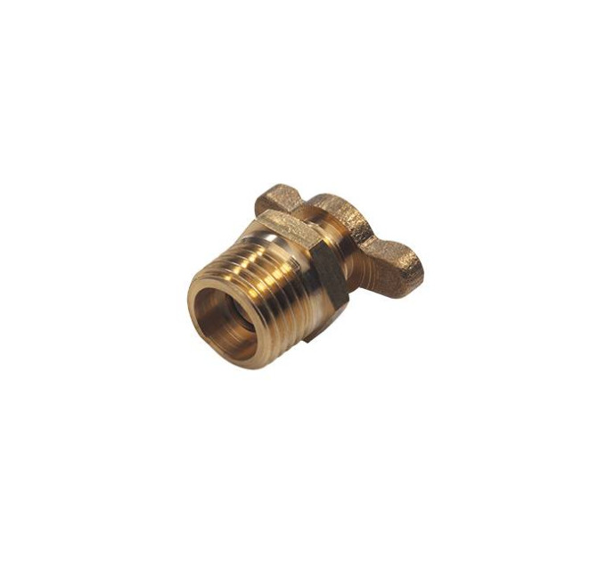 Клапан зливний для компресорів 1/4 ", вентиль "баранчик", латунь INTERTOOL PT-5021