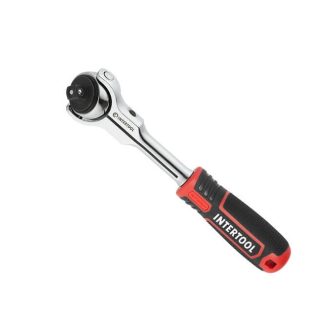 Рукоятка с храповым механизмом поворотная STORM 3/8", 72 зуба, Cr-V INTERTOOL ET-8008
