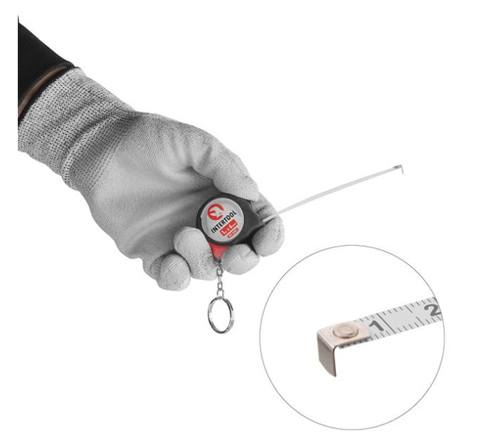 Рулетка з фіксатором, 1м INTERTOOL MT-0401