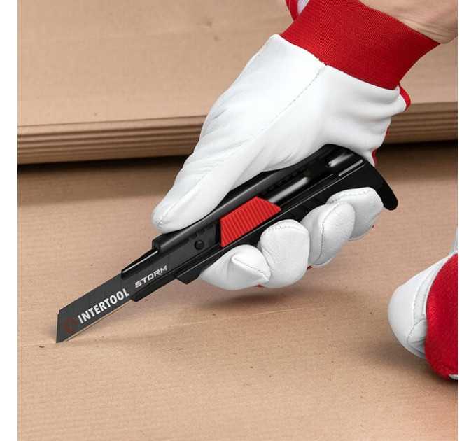Ніж сегментний 18 мм, для лінолеуму, металева напрямна, STORM INTERTOOL HT-0538