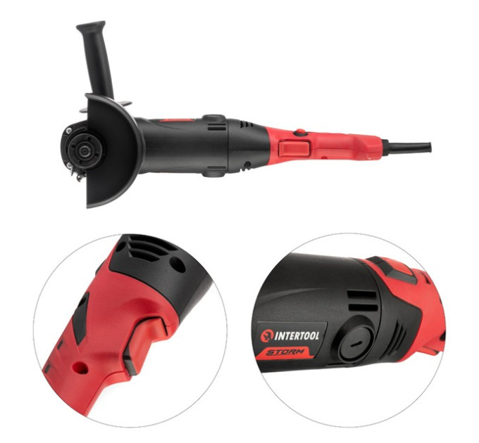 Шлифмашина угловая 1200 Вт, 125 мм, 5000-12000 об/мин, поворотная рукоятка INTERTOOL WT-0225