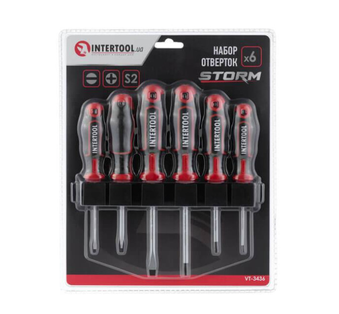 Набор отверток 6 ед., STORM INTERTOOL VT-3436
