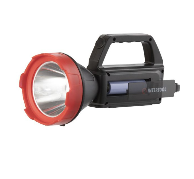 Фонарь аккумуляторный 1LED + 1COB LED, power bank, индикатор заряда, солнечная панель INTERTOOL LB-0107