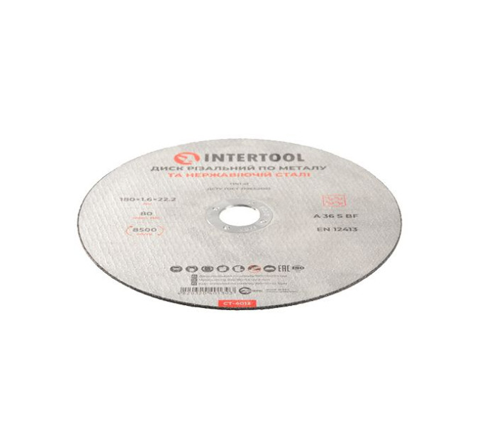 Диск отрезной по металлу 180*1.6*22.2 мм INTERTOOL CT-4013