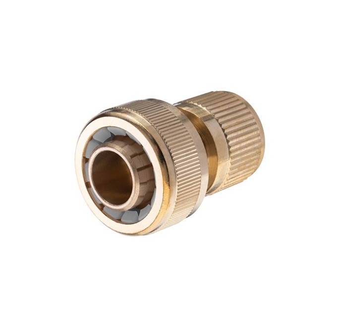 Коннектор латунный с аквастопом 1/2" на шланг 3/4" STORM INTERTOOL GE-1217