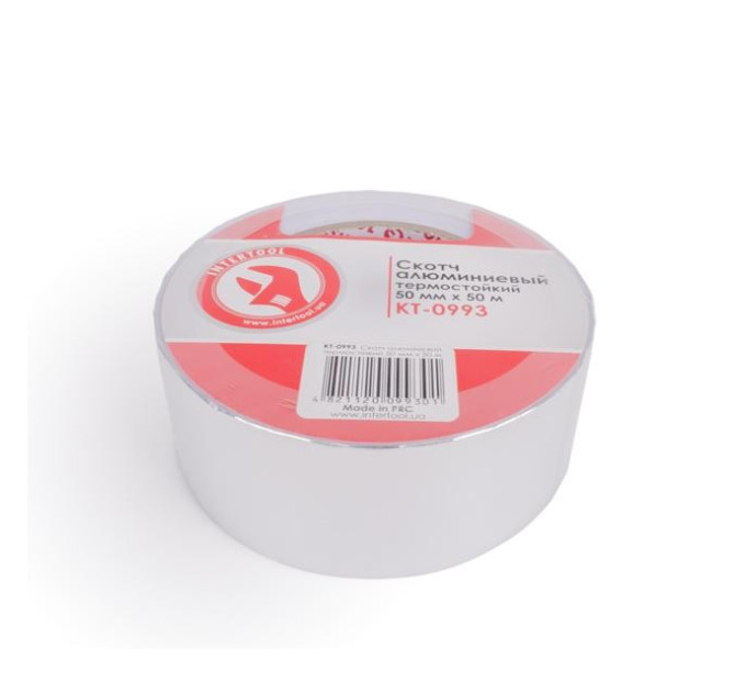 Скотч алюминиевый термостойкий 50 м, 50 мм INTERTOOL KT-0993