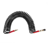 Шланг BLACK M-Flex STORM, 10 м, 8*12 мм, спиральный полиуретановый с поворотным шарниром, латунными быстроразъемными соединениями INTERTOOL PT-1796