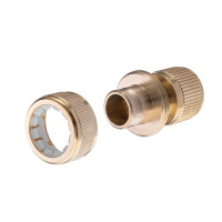 Коннектор латунный с аквастопом 1/2" на шланг 3/4" STORM INTERTOOL GE-1217