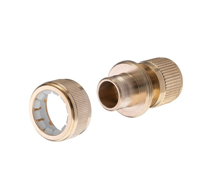 Коннектор латунный с аквастопом 1/2" на шланг 3/4" STORM INTERTOOL GE-1217
