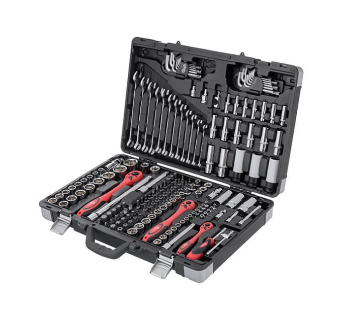 Профессиональный набор инструментов 1/4", 3/8", 1/2", 176 ед., Cr-V INTERTOOL ET-7176