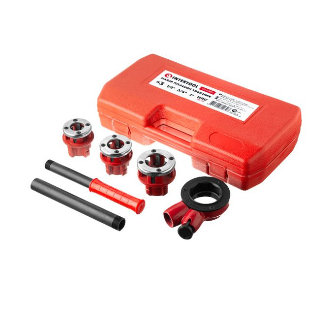 Набор трубных плашек для нарезки резьбы 1/2"; 3/4"; 1", 3 ед. INTERTOOL SD-8003