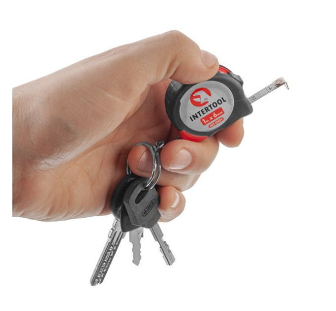 Рулетка з фіксатором, 1м INTERTOOL MT-0401