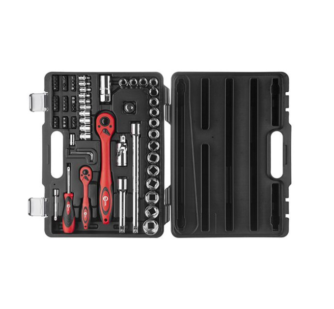 Профессиональный набор инструментов 1/2", 1/4", 72 ед., Cr-V INTERTOOL ET-6072