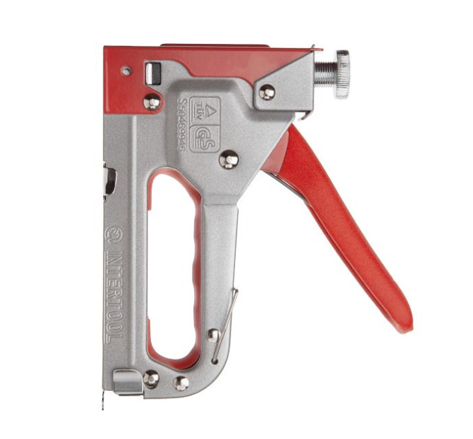 Степлер строительный для скоб, прорезиненная рукоятка INTERTOOL RT-0102