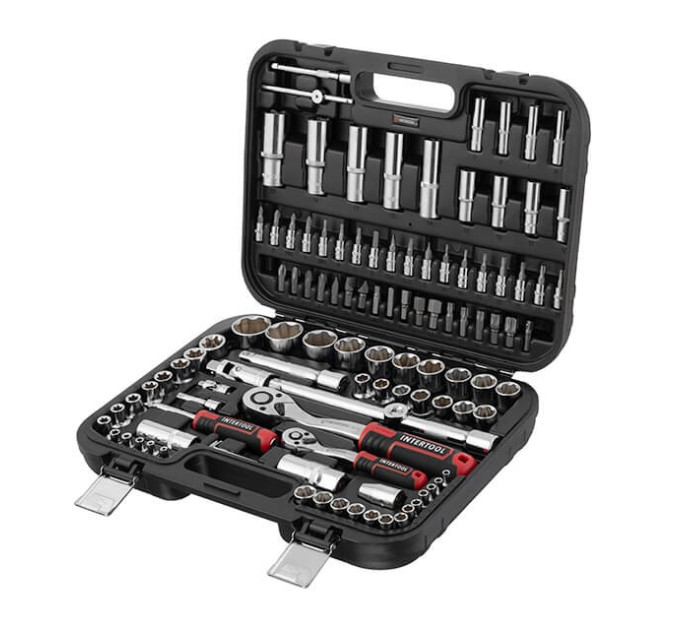 Набор инструментов 110 ед., SUPER LOCK, STORM, 1/2", 1/4", Cr-V INTERTOOL ET-8110