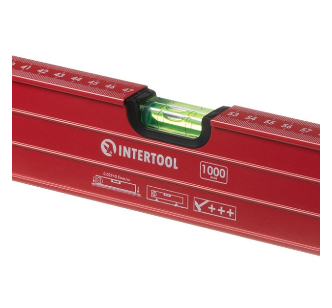 Рівень з поворотною капсулою 1000 мм, 3 вічка INTERTOOL MT-1270