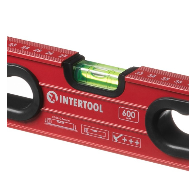 Уровень с поворотной капсулой 600 мм, 3 ячейки INTERTOOL MT-1266